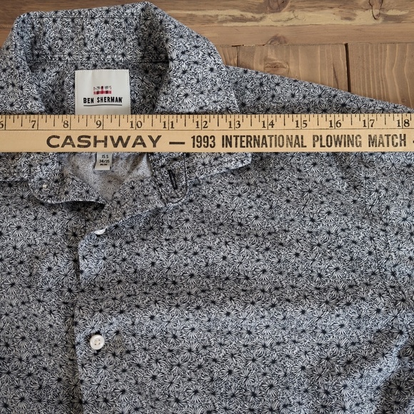 Ben Sherman Long Sleeve Button Down Floral Cotton Shirt M - Picture 7 of 10